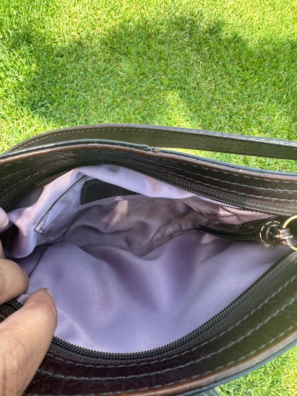 Coach Mini Hobo Bag in Brown and Cream Signature Canvas - Picture 4 of 5